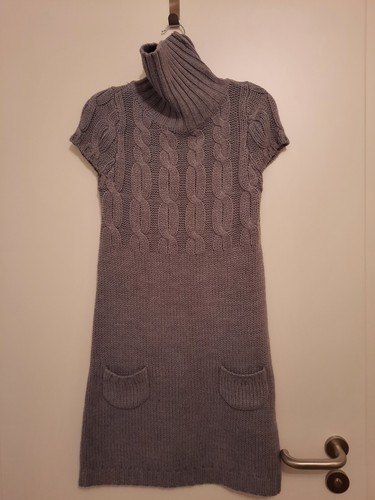 Grey cable knit roll neck - grey,
